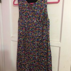 Multi-colored sequenced dress